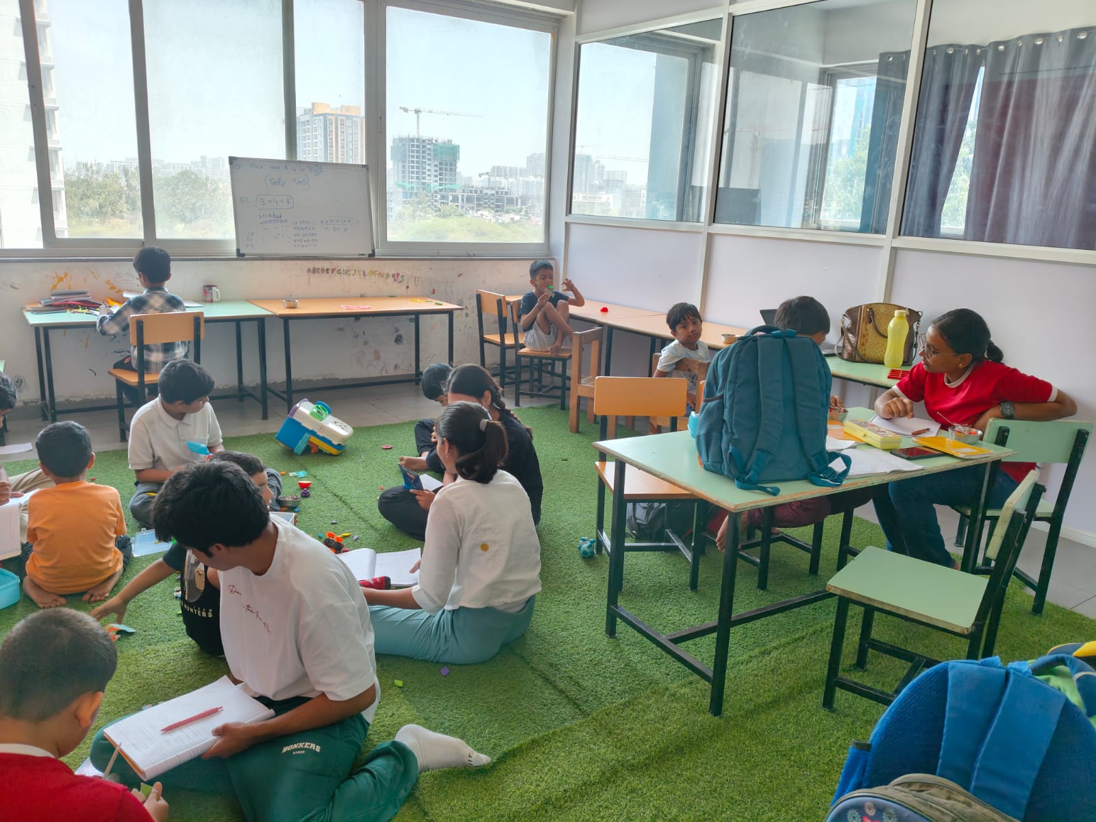 The warm, structured Aavishkaar centre interior in Mundhwa, Pune